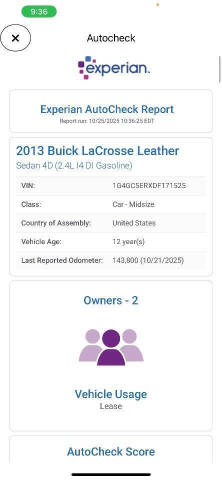 2013 Buick LaCrosse Leather