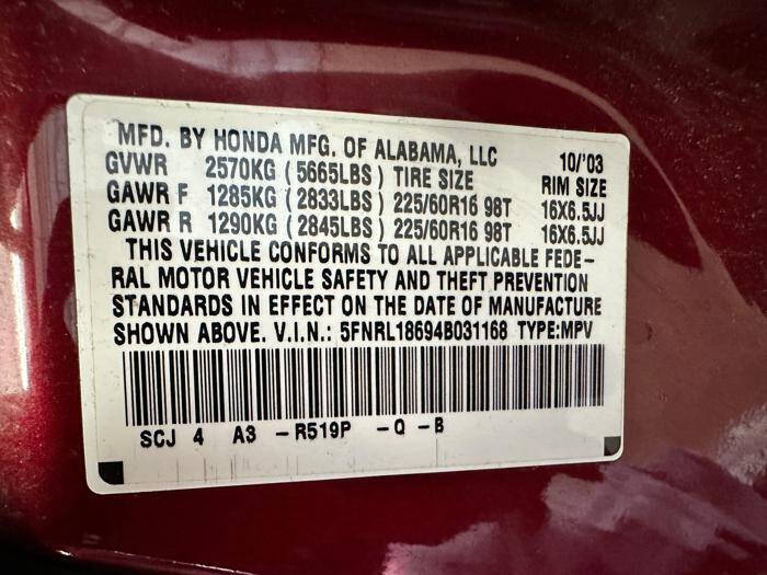 2004 Honda Odyssey EX