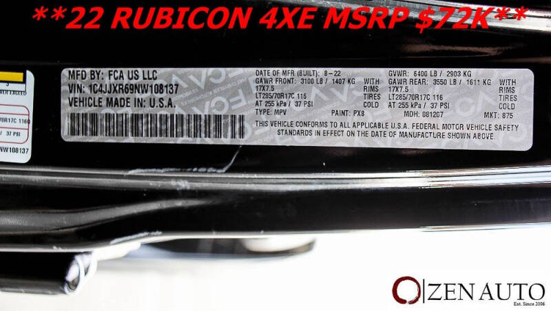 2022 Jeep Wrangler Unlimited Rubicon 4xe