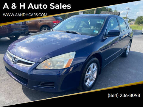 2007 Honda Accord for sale at A & H Auto Sales in Greenville SC