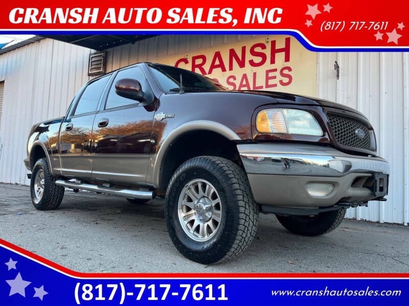 2002 Ford F-150 for sale at CRANSH AUTO SALES, INC in Arlington TX