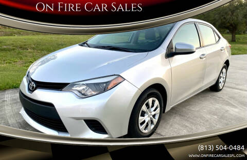 2014 Toyota Corolla for sale at On Fire Car Sales in Tampa FL