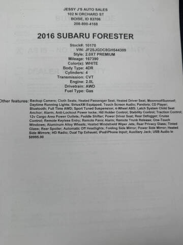 2016 Subaru Forester 2.0XT Premium