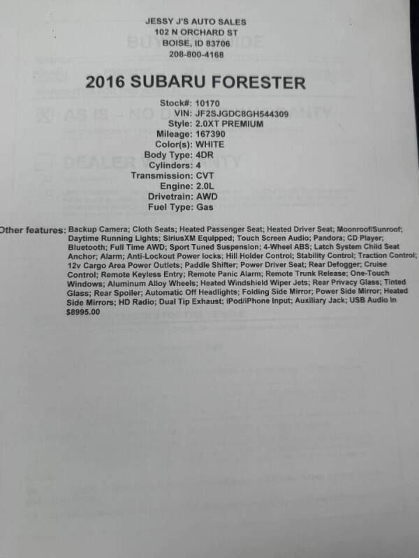 2016 Subaru Forester 2.0XT Premium