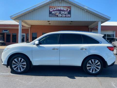 2015 Acura MDX for sale at Sunset Auto Sales in Paragould AR