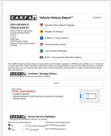 2024 Chevrolet TrailBlazer RS