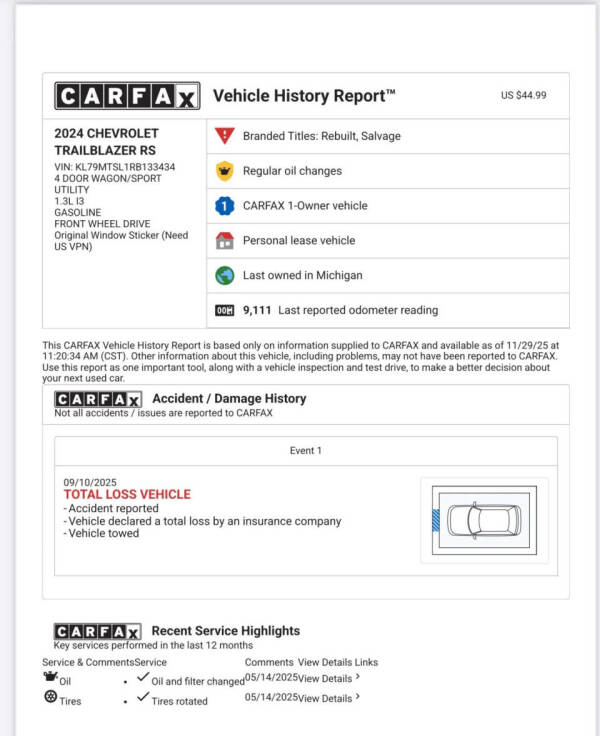 2024 Chevrolet TrailBlazer RS