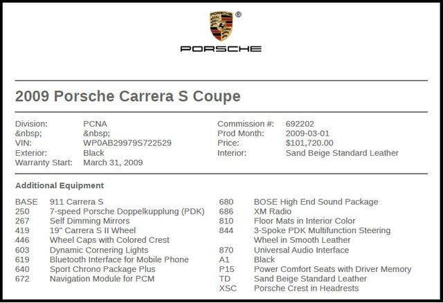 2009 Porsche 911 Carrera S