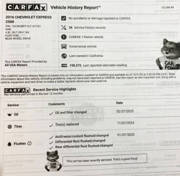 2016 Chevrolet Express 2500