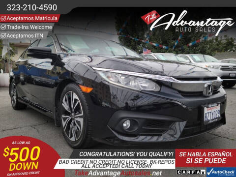 2016 Honda Civic for sale at ADVANTAGE AUTO SALES INC in Bell CA