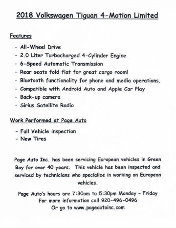 2018 Volkswagen Tiguan Limited 2.0T 4Motion