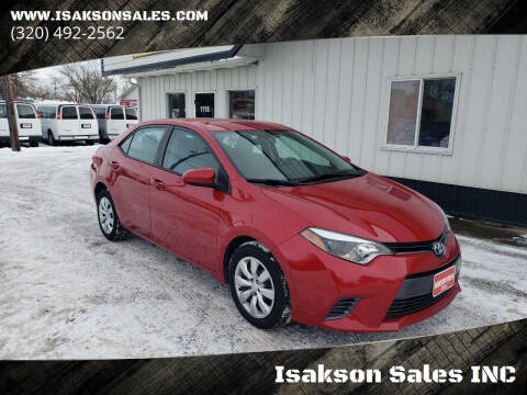 2016 Toyota Corolla for sale at Isakson Sales INC in Waite Park MN