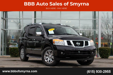 2015 Nissan Armada for sale at BBB Auto Sales of Smyrna in Smyrna TN
