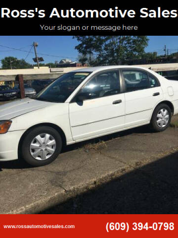 2001 Honda Civic for sale at Ross's Automotive Sales in Trenton NJ