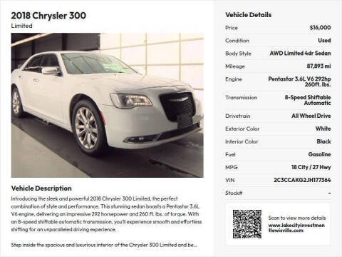 2018 Chrysler 300 Limited