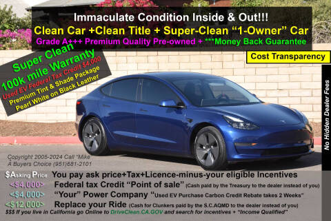 2021 Tesla Model 3 for sale at A Buyers Choice in Jurupa Valley CA