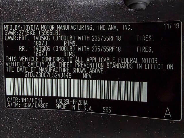 2020 Toyota Sienna LE 7-Passenger