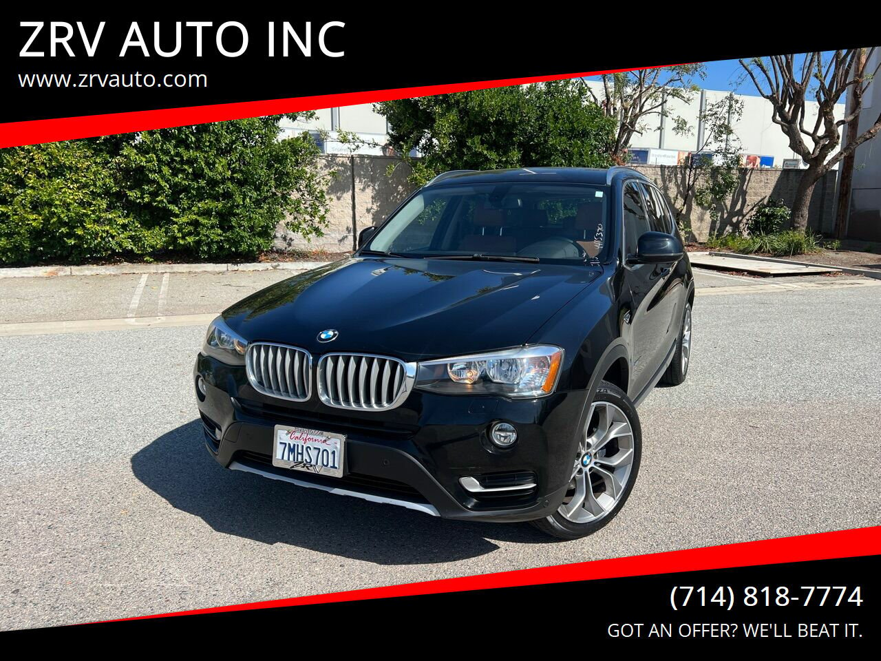 2016 BMW X3 for sale at ZRV AUTO INC in Brea, CA