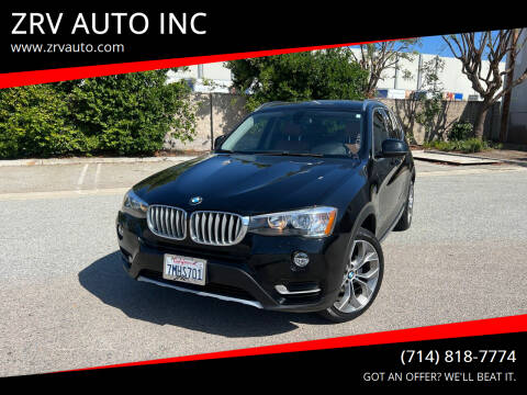 2016 BMW X3 for sale at ZRV AUTO INC in Brea CA