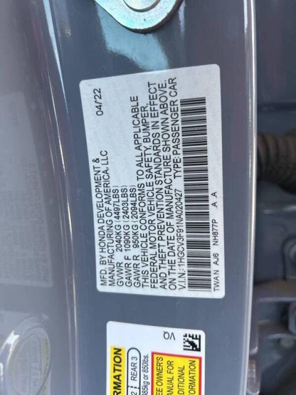 2022 Honda Accord Hybrid Touring