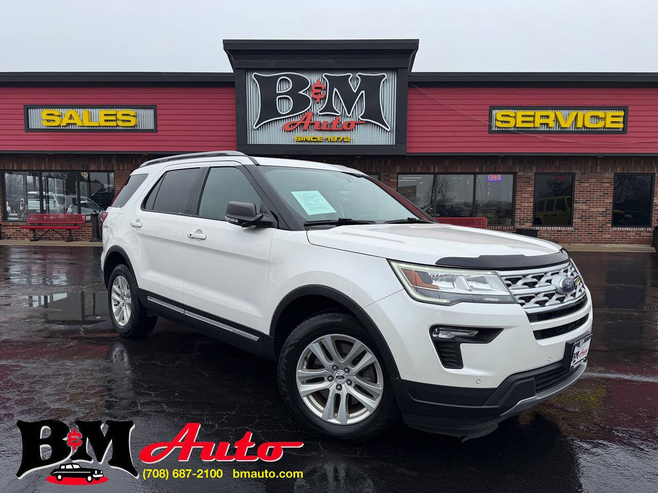 White Platinum Metallic Tri-Coat 2019 Ford Explorer XLT AWD XLT 4dr SUV 1