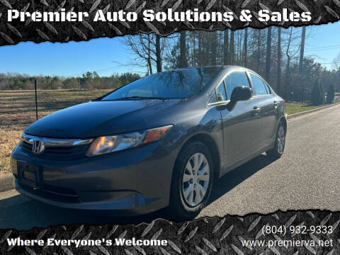 2012 Honda Civic for sale at Premier Auto Solutions & Sales in Quinton VA