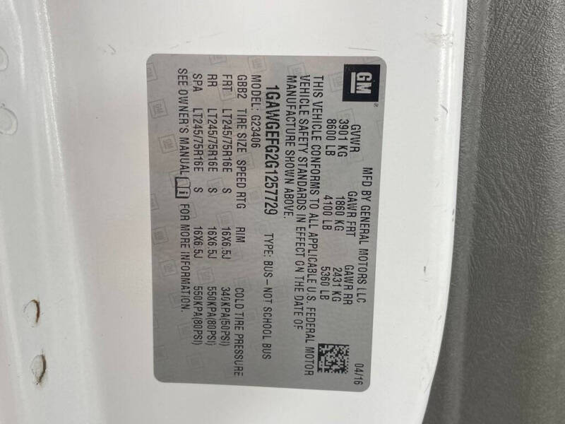 2016 Chevrolet Express LS 2500