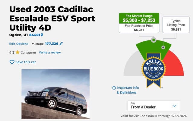 2003 Cadillac Escalade ESV for sale at Attention To Detail, LLC in Ogden, UT