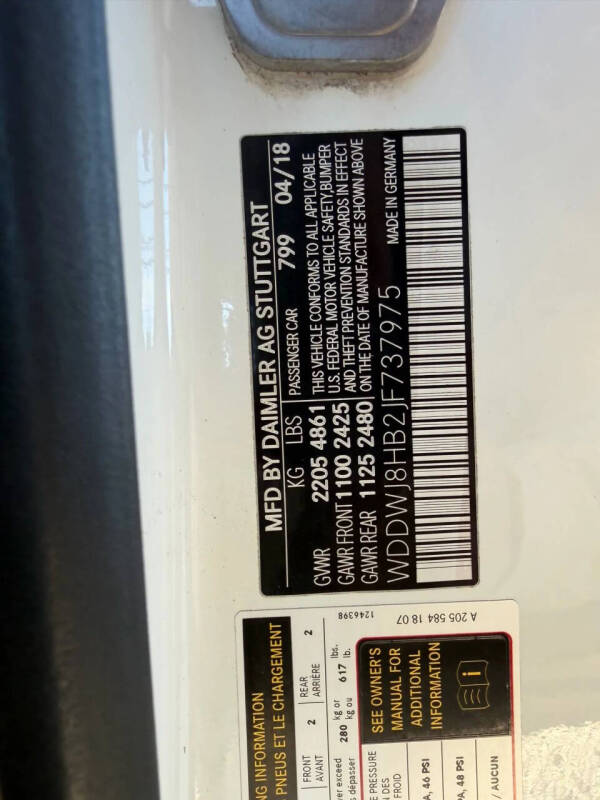 2018 Mercedes-Benz C-Class AMG C 63 S