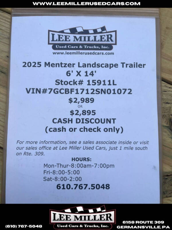 2025 Mentzer Custom Landscape Trailer