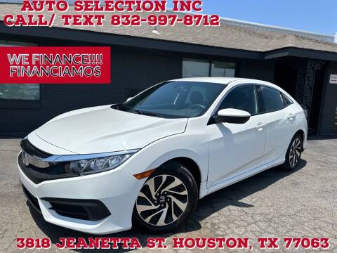 2017 Honda Civic for sale at Auto Selection Inc. in Houston TX