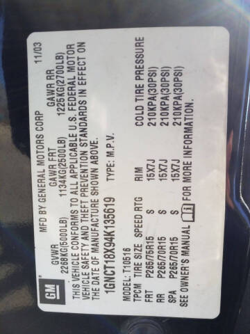 2004 Chevrolet Blazer LS ZR2