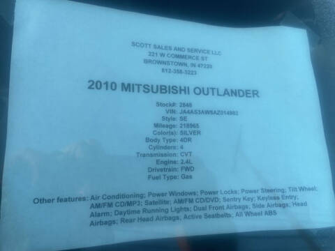 2010 Mitsubishi Outlander SE