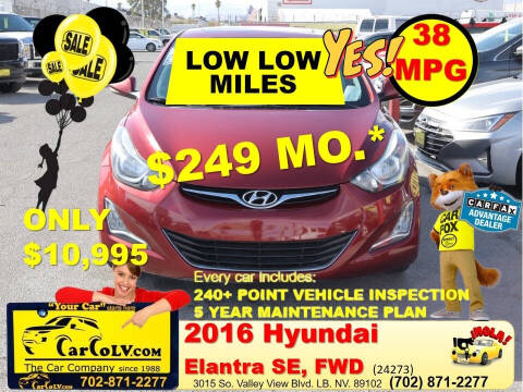 2016 Hyundai Elantra for sale at The Car Company - 249 monthly payments in Las Vegas NV