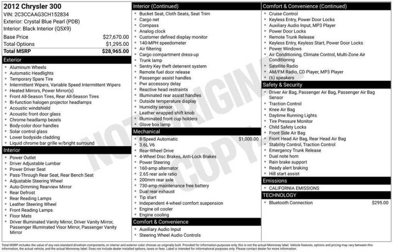 2012 Chrysler 300