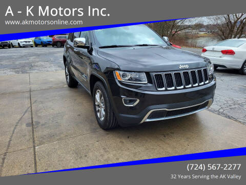 2015 Jeep Grand Cherokee for sale at A - K Motors Inc. in Vandergrift PA