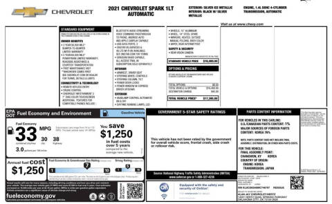 2021 Chevrolet Spark 1LT CVT