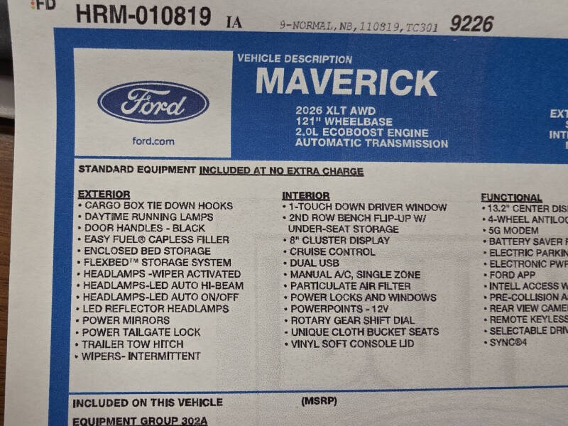 2026 Ford Maverick XLT