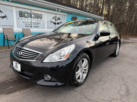 2013 Infiniti G37 Sedan for sale at ICON AUTO SALES in Chesapeake VA