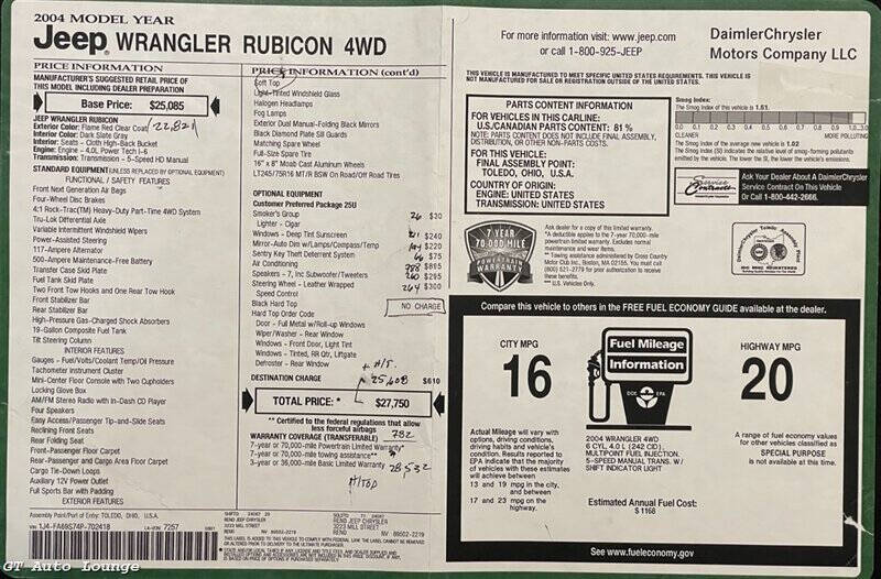 2004 Jeep Wrangler Rubicon