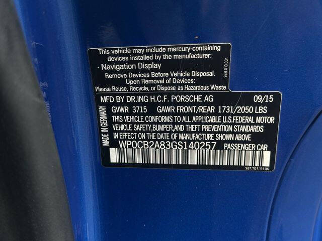 2016 Porsche Boxster S