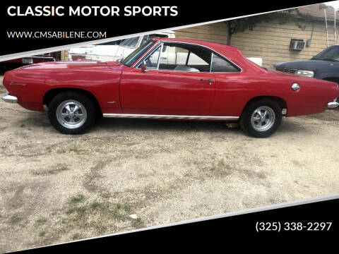 1967 Plymouth Barracuda for sale at CLASSIC MOTOR SPORTS in Winters TX