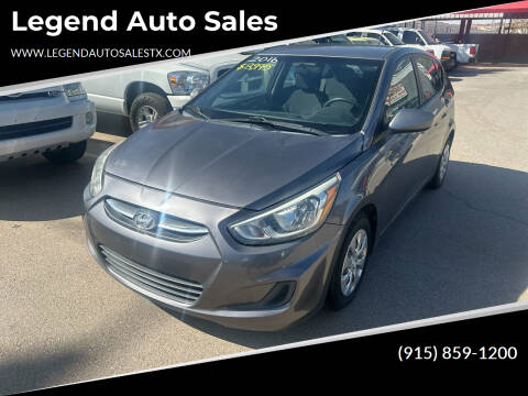 2016 Hyundai Accent for sale at Legend Auto Sales in El Paso TX