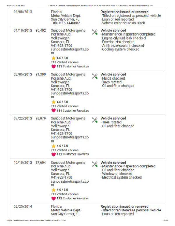2004 Volkswagen Phaeton Premiere Edition W12