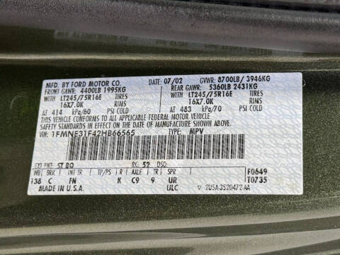 2002 Ford E-Series E-350 SD XLT