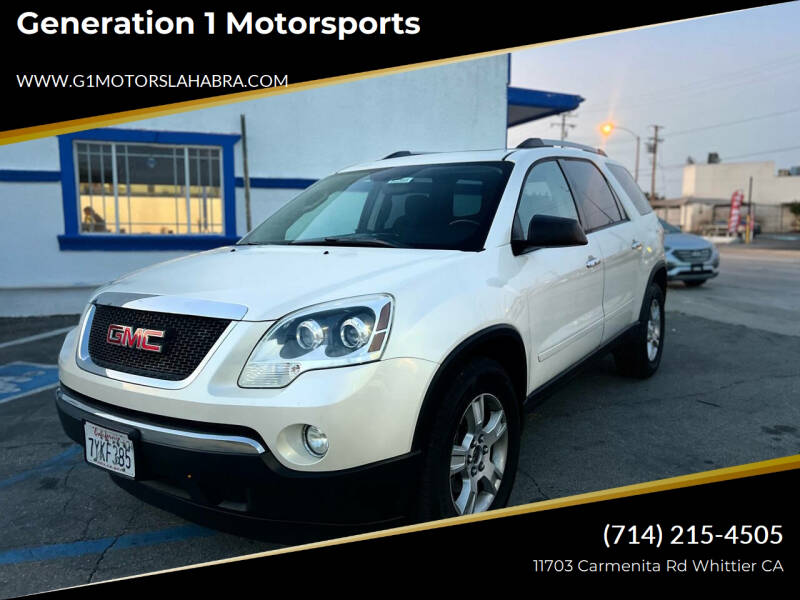 2012 GMC Acadia for sale at Generation 1 Motorsports in Whittier CA