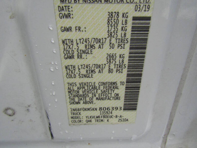 2019 Nissan NV 1500 S