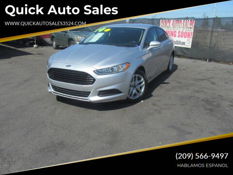 2014 Ford Fusion for sale at Quick Auto Sales in Ceres CA