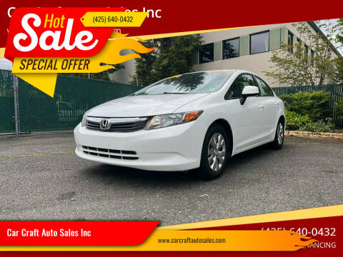 2012 Honda Civic for sale at Car Craft Auto Sales Inc in Lynnwood WA