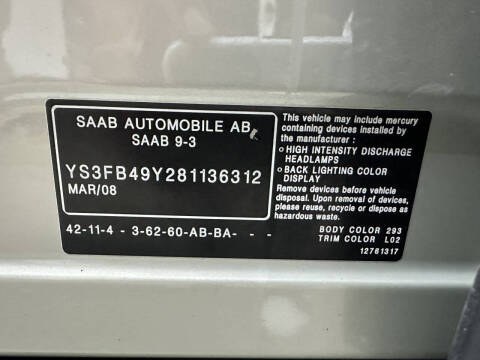2008 Saab 9-3 2.0T